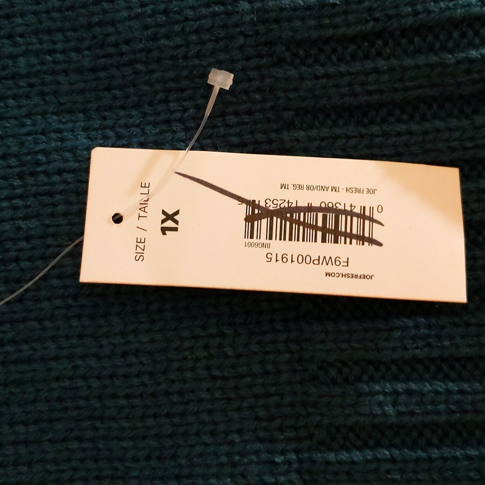 Joe Fresh| NWT Blue Long Sleeve Turtleneck Sweater With Side Slits Acrylic - Picture 10 of 13